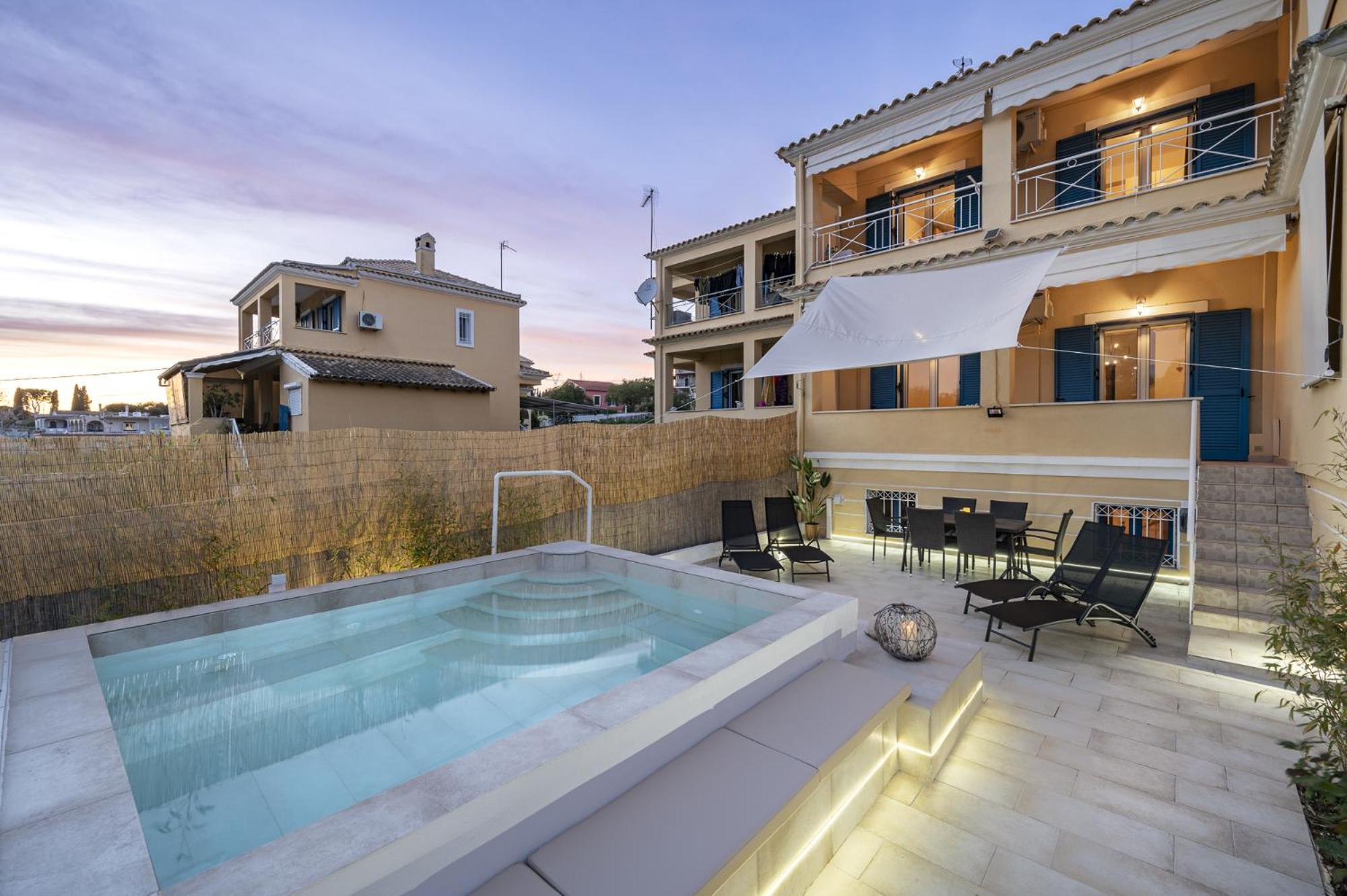 Villa Nina With Private Plunge Pool, 5Km To Corfu Town Bagian luar foto